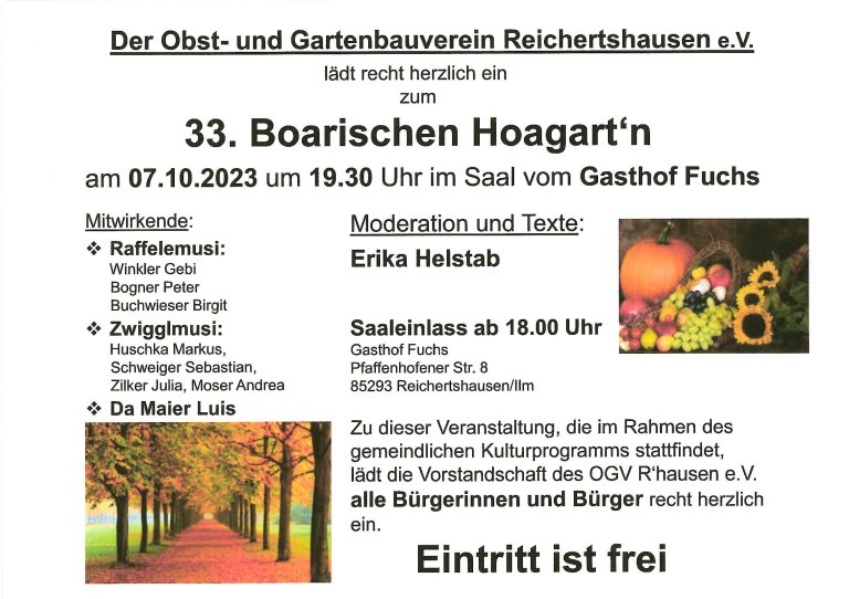 33. Boarischen Hoagartn 33. Boarischen Hoagartn