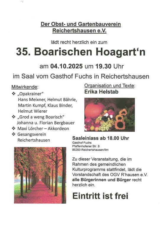 35. Boarischen Hoagartn